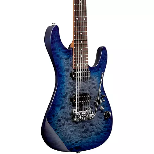 Ibanez AZ427P2QM Premium 7-String Electric Guitar Twilight Blue Burst