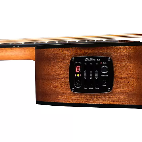 Luna Tribal Short-Scale Acoustic-Electric Bass Guitar