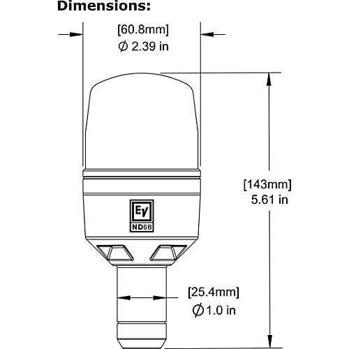 Electro-Voice ND68 Dynamic Supercardioid Bass Drum Microphone