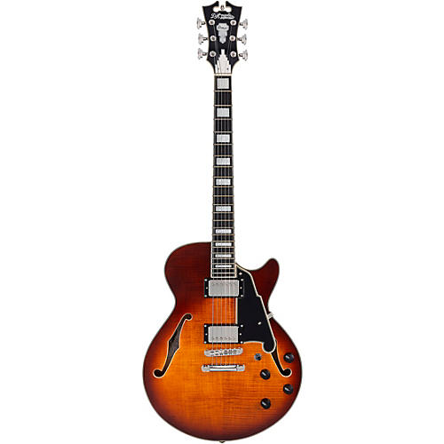 D'Angelico Premier SS Semi-Hollow Electric Guitar With Stopbar Tailpiece Brown Burst