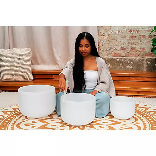 MEINL Sonic Energy 3-Piece Crystal Singing Bowl Set, A4/F4/C4, 432 Hz