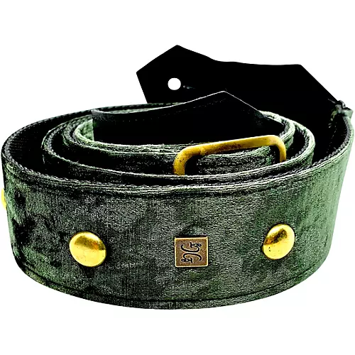 Get'm Get'm Rolling Stone Guitar Strap Green Crushed Velvet 2 in.