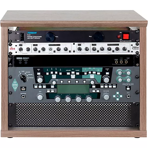 Gator Elite Series Furniture Desktop 8U Studio Rack 8 RU Space Dark Walnut