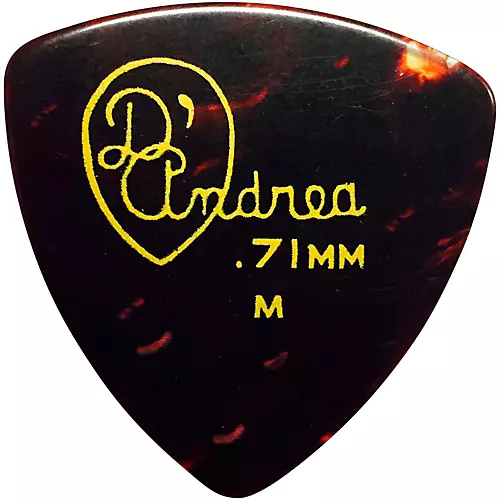 D'Andrea 346 Rounded Triangle Celluloid Guitar Picks - One Dozen Shell Thin