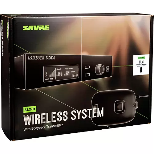 Shure SLXD14/UL4B Wireless System With UniPlex Cardioid Lavalier Microphone Band J52