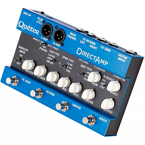 Quilter Labs DirectAmp Stereo Amp Simulator Effects Pedal Blue