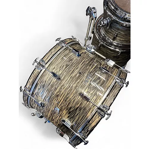 Used Pearl 3 Piece RESIDENT DELUXE 75TH ANNIVERSARY ZEBRA Drum Kit ZEBRA