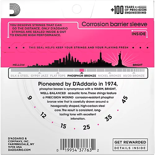 D'Addario EJ23 Phosphor Bronze Super Light Acoustic Guitar Strings 09 - 45