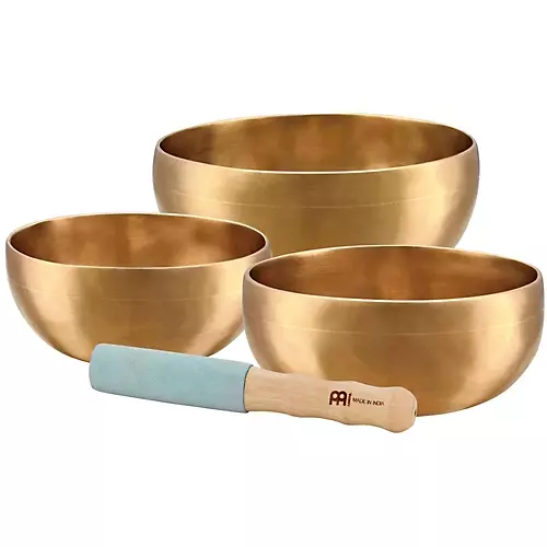 MEINL Sonic Energy 3-piece Universal Singing Bowl Set With Resonant Mallet 4.5, 4.9, 5.5 in.