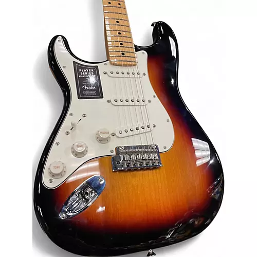 Used Fender Player Stratocaster Left Handed 3 Tone Sunburst Solid Body Electric Guitar 3 Tone Sunburst
