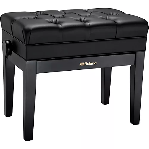Roland RPB-500-US Piano Bench, Vinyl Seat, Music Compartment Satin Black