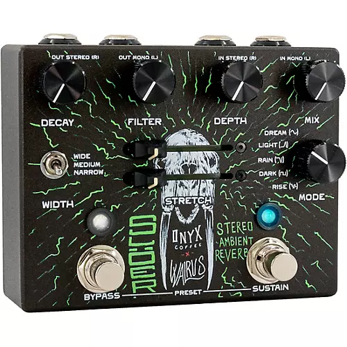 Walrus Audio SLOER Stereo Ambient Reverb Effects Pedal Onyx Edition Black