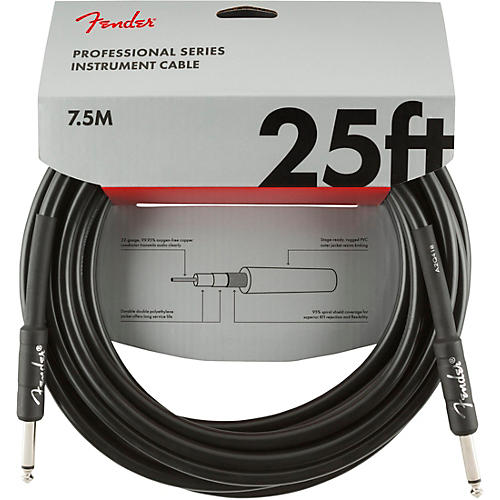 Fender Professional Series Straight to Straight Instrument Cable 15 ft. White Tweed