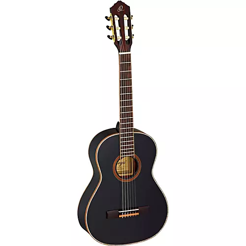 Ortega Family Series R221BK-3/4 3/4 Size Classical Guitar Gloss Black 0.75