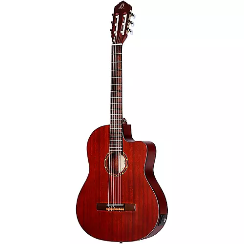 Ortega Family Series RCE125MMSN Thinline Acoustic-Electric Nylon Guitar Mahogany
