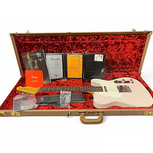 Used 2022 Fender CUSTOM SHOP '59 REISSUE TELECASTER JOURNEYMAN RELIC Shell Pink Solid Body Electric Guitar Shell Pink