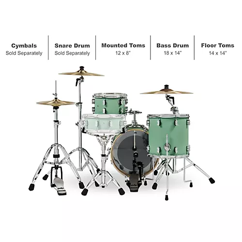 PDP by DW Concept Maple 3-Piece Bop Shell Pack Satin Black