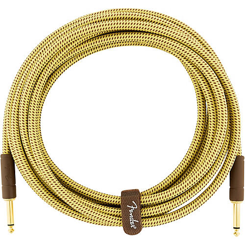 Fender Deluxe Series Straight to Straight Instrument Cable 18.6 ft. Yellow Tweed
