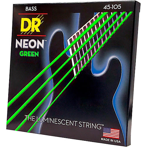 DR Strings NEON Hi-Def Green Bass SuperStrings Medium 4-String