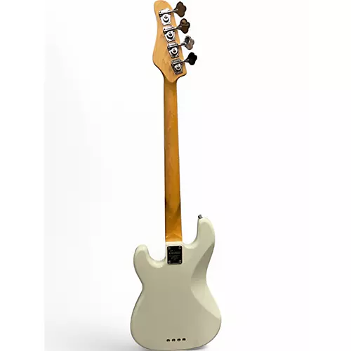 Used Schecter Guitar Research Diamond P Custom White Electric Bass Guitar White