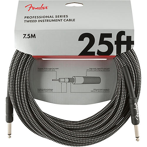 Fender Professional Series Straight to Straight Instrument Cable 15 ft. White Tweed