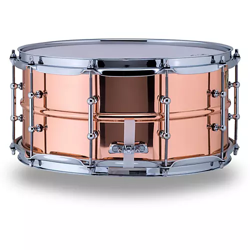 Ludwig Copper Phonic Smooth Snare Drum 14 x 6.5 in. Raw Smooth Finish with Imperial Lugs
