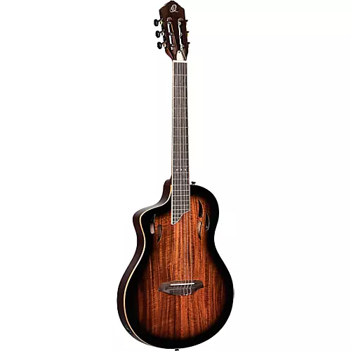 Ortega TourPlayer Deluxe Left-Handed Nylon-String Acoustic-Electric Guitar Tobacco Burst
