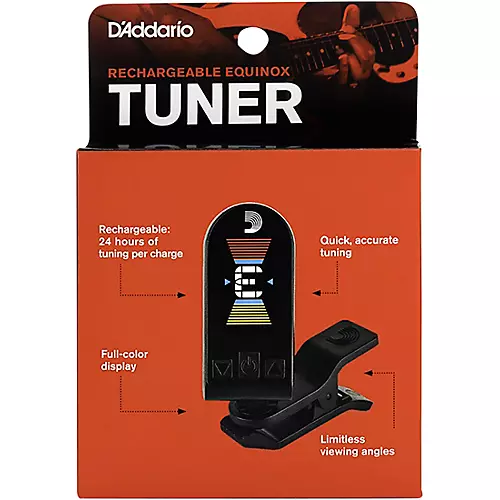 D'Addario Equinox USB Rechargeable Headstock Tuner Black