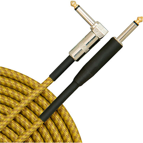 Musician's Gear Tweed Right Angle Instrument Cable 2-Pack 20 ft. Gold