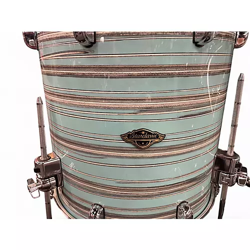 Used TAMA 3 Piece Starclassic Walnut/Birch Arctic Blue Oyster Drum Kit Arctic Blue Oyster