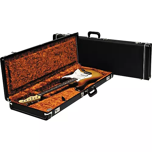 Fender Strat/Tele Hardshell Case Black Orange Plush Interior