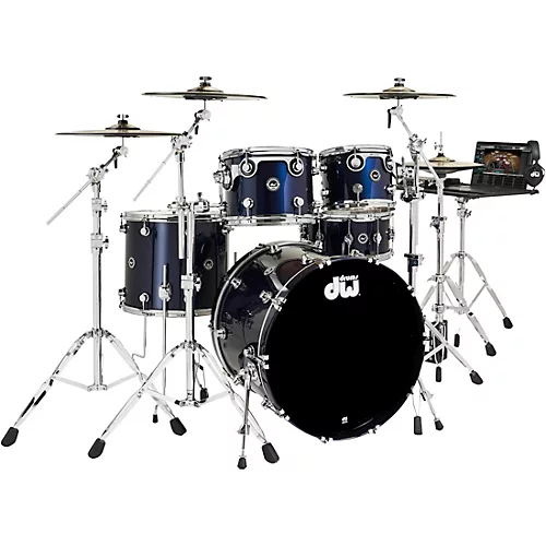 DW DWe Wireless Acoustic-Electronic Convertible 5-Piece Drum Set Bundle With 22