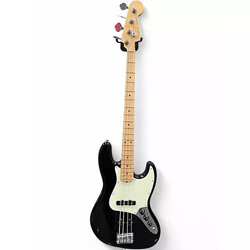Used 2017 Fender American Professional Jazz Bass Black Electric Bass Guitar Black