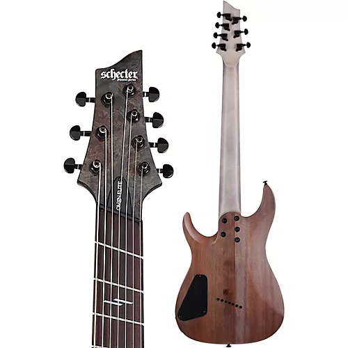 Schecter Guitar Research Omen Elite-7 MS Electric Guitar See-Thru Blue Burst