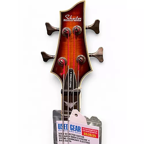 Used Schecter Guitar Research Omen Extreme 4 String Mahogany Electric Bass Guitar Mahogany