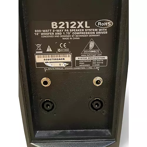 Used Behringer B212XL 12in 2-Way 800W Unpowered Speaker