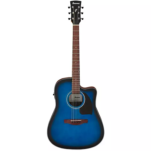 Ibanez PF50CE Dreadnought Acoustic-Electric Guitar Transparent Blue Burst
