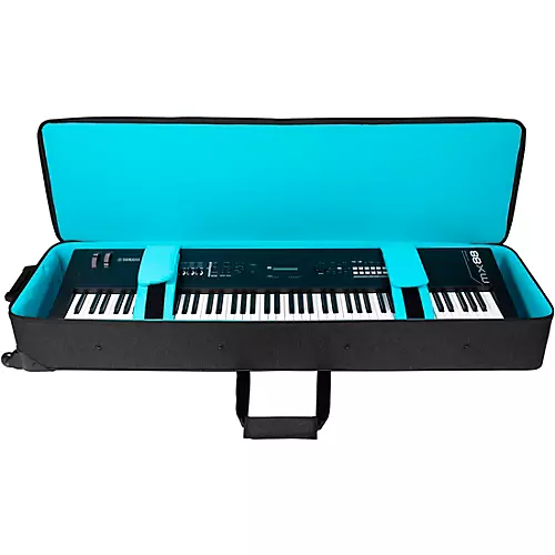 Gator GKP88-BLK Semi-Rigid Lightweight Pro Wheeled Case for 88-Note Keyboards; Charcoal Black With Electric Blue Interior