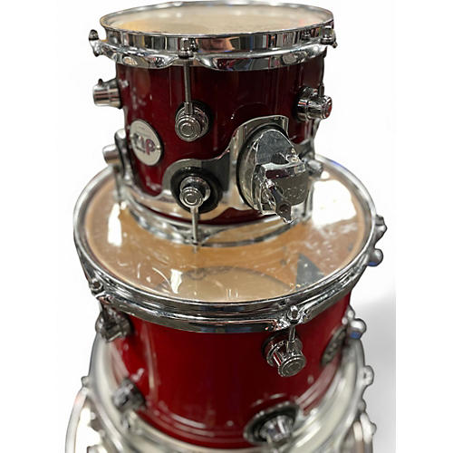 Used DW 9 Piece Performance Series 9 Piece Trans Red Drum Kit Trans Red