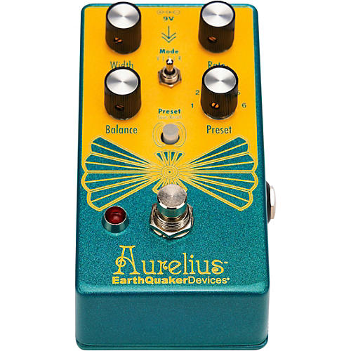EarthQuaker Devices Aurelius Tri-Voice Chorus Effects Pedal Sparkly Teal and Golden Yellow