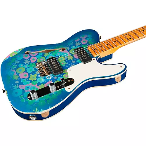 Fender Custom Shop Limited-Edition Dual P-90 Telecaster Relic Electric Guitar Blue Flower