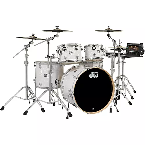 DW DWe Wireless Acoustic-Electronic Convertible 5-Piece Drum Set Bundle With 22
