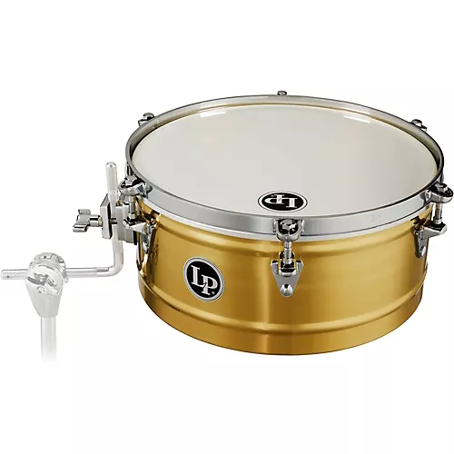 LP Brass Timbale With Chrome Hardware and Mount Bracket 13 x 6.5 in.