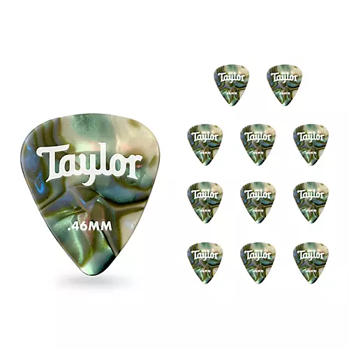 Taylor Celluloid 351 Picks, Abalone .46 mm 12 Pack
