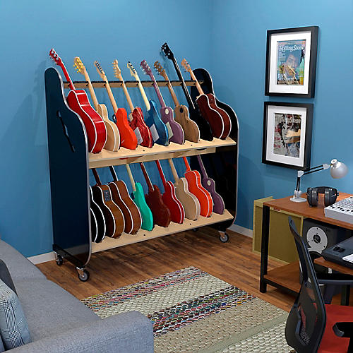 A&S Crafted Products The Session-Pro Double-Stack Mobile Guitar Rack