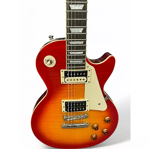 Used 2016 Epiphone Les Paul Standard Pro Cherry Sunburst Solid Body Electric Guitar Cherry Sunburst