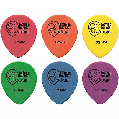 D'Andrea 347 Rounded Teardrop Delrex Delrin Guitar Picks - One Dozen Purple 1.14 mm
