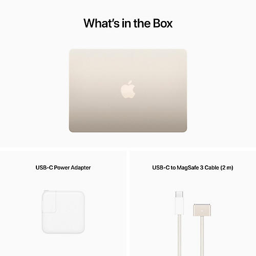 Apple 13-inch MacBook Air: Apple M2 chip with 8-core CPU and 8-core GPU, 256GB - Starlight