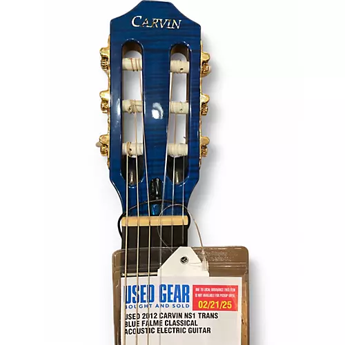 Used 2012 Carvin NS1 TRANS BLUE FALME Classical Acoustic Electric Guitar TRANS BLUE FALME