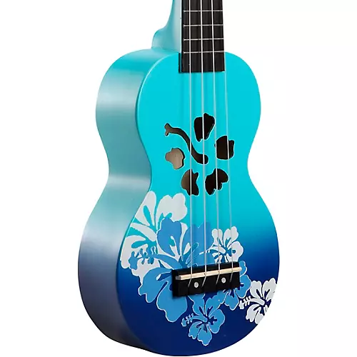 Mahalo Hibiscus Flower Soprano Ukulele Orange